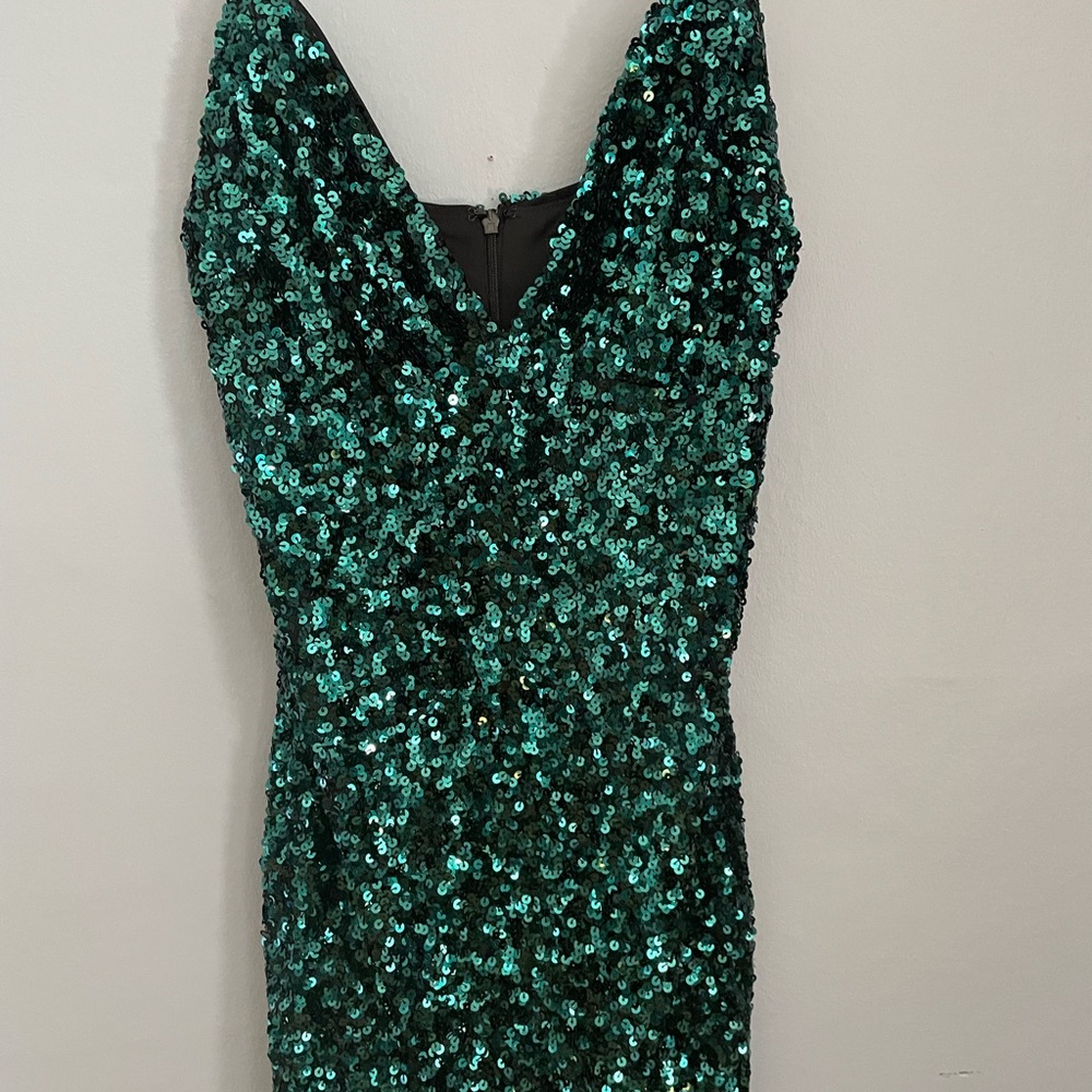 Emerald Sequin Mini Dress